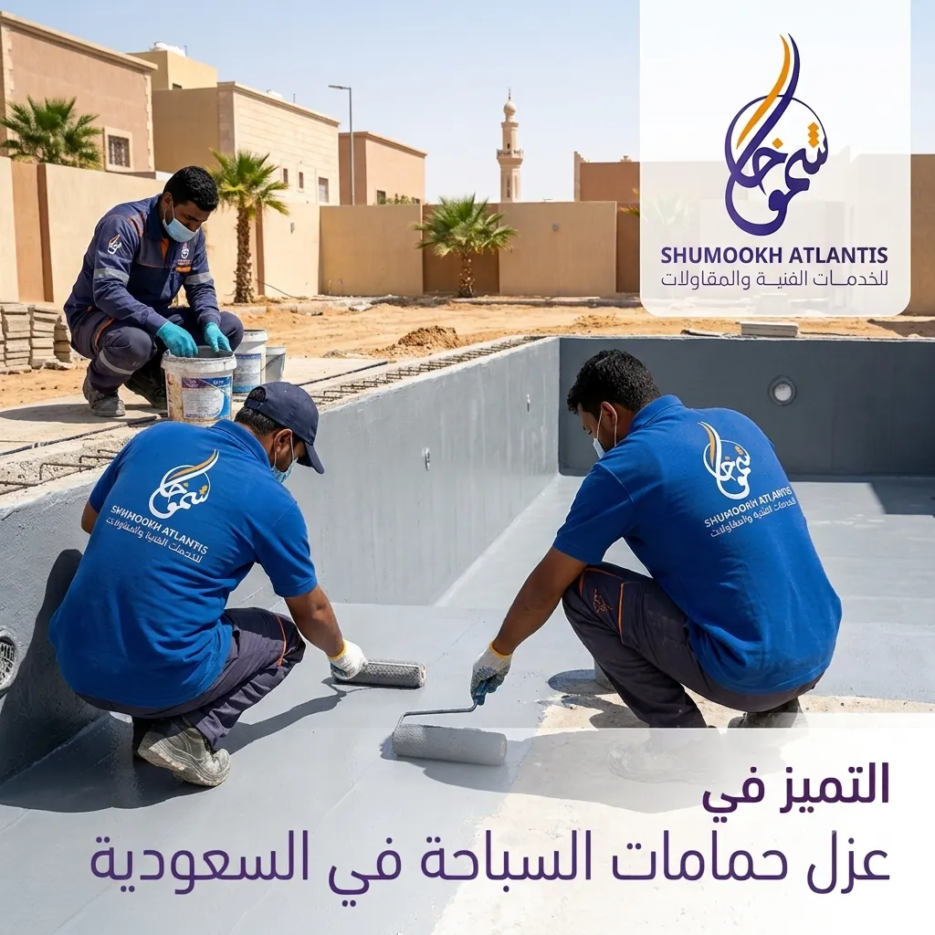 مسبح بعد الانتهاء من عزل مسابح حي المنار بجودة عالية