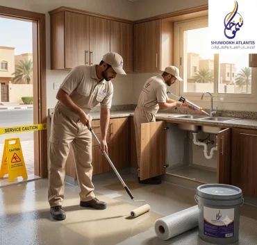 عزل مطابخ في حي المنار باستخدام أحدث مواد العزل المائي لمنع تسربات المياه