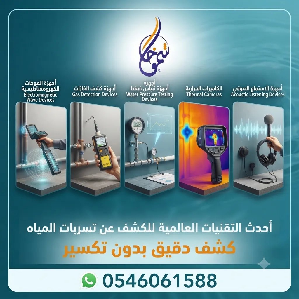 فني يستخدم جهاز كشف تسربات المياه بدون تكسير لتحديد مكان التسرب بدقة