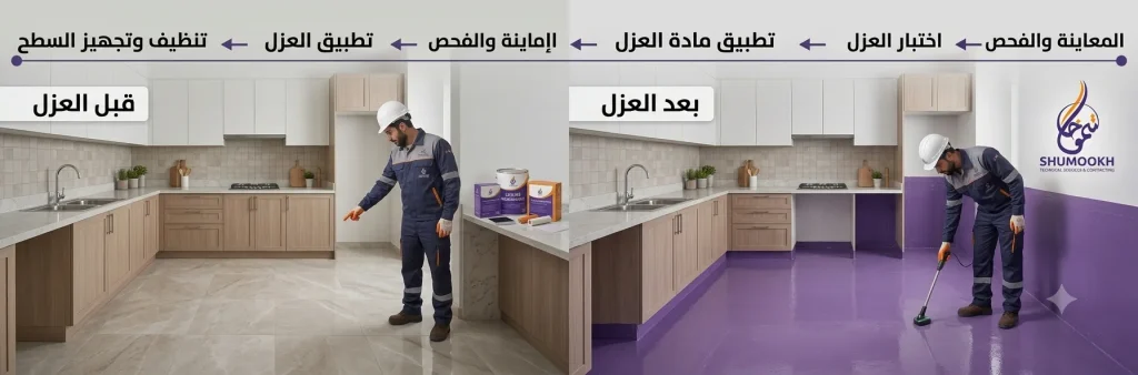 مطبخ قبل وبعد عزل مطابخ في الحزام الذهبي